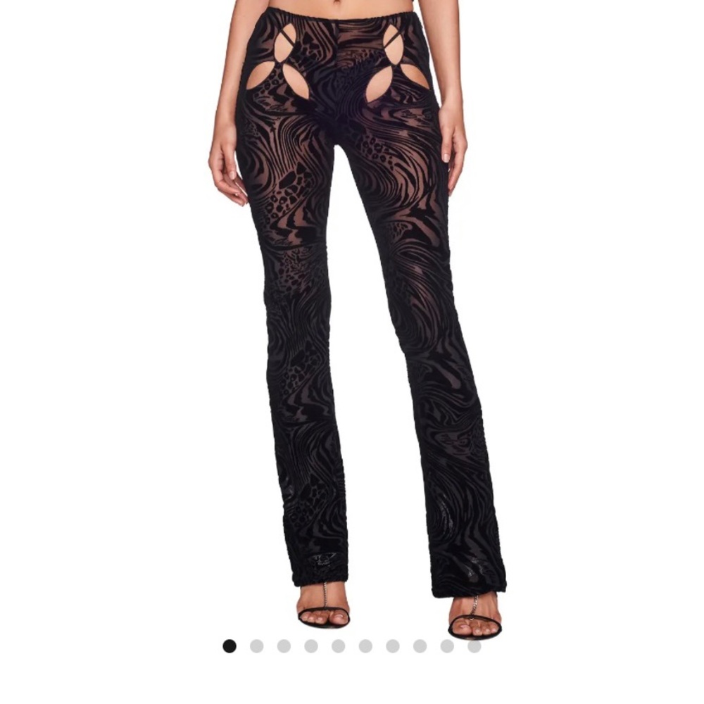 Sheer comfy pants with cut out design.
